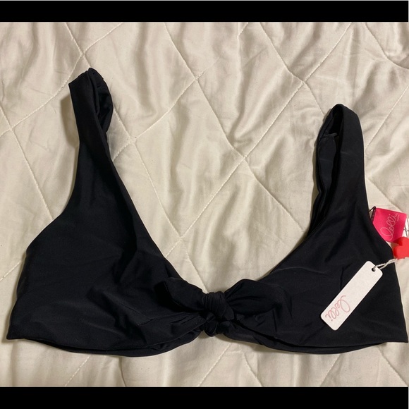 Lolli Swim Black Tie Front Top NWT size Small - Picture 1 of 1